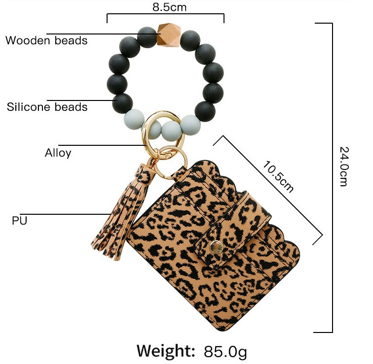 PU Tassel Card Case Silicone Bracelet Key Ring Limorista