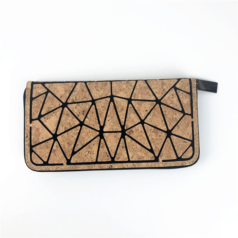 Eco-friendly Cork Grain Multifunctional Fashion Waterproof 3 Fold Hand Wallet Limorista