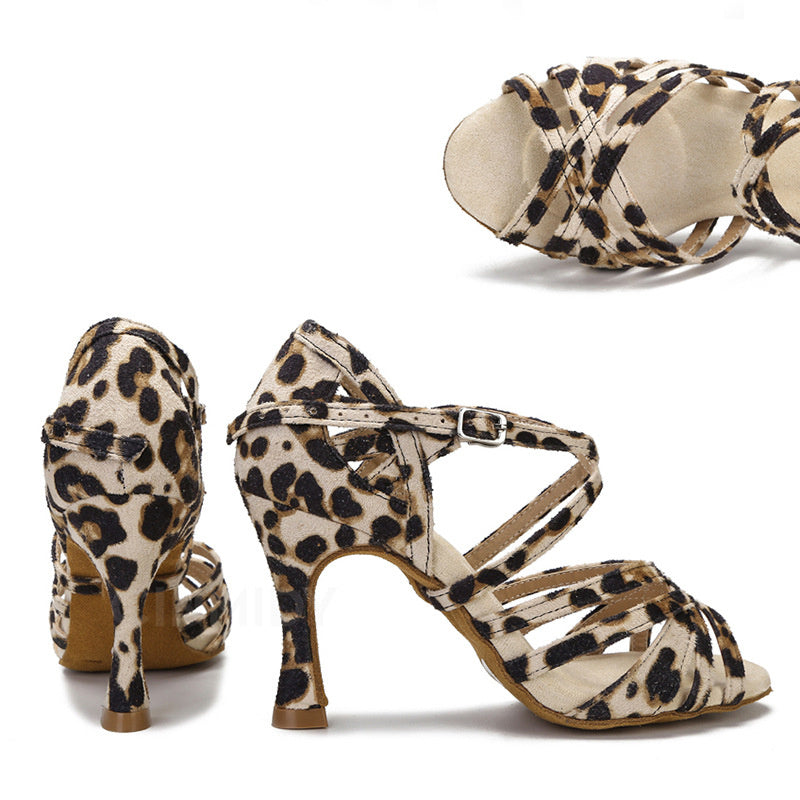 Leopard Print Latin Dance Shoes Women&