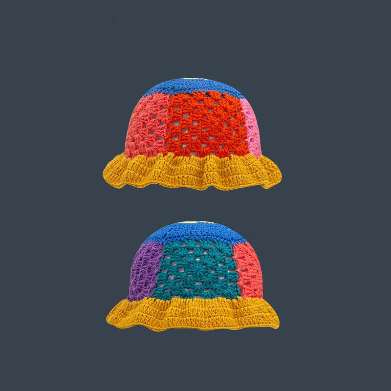 Japanese-style Retro Hollow Flower Handmade Knitted Bucket Hat Women Limorista
