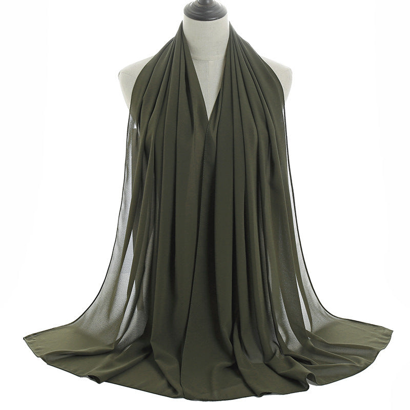 70x180cmMonochrome Pearl Chiffon Hijab Scarf Limorista