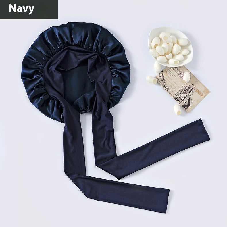 Wide-brimmed Lace-up Adjustable Elastic Large Silk Nightcap Limorista
