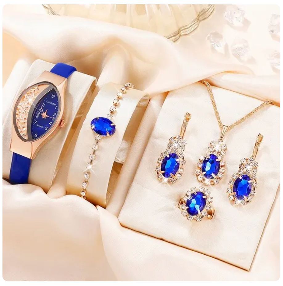 Fashion Watch Gift Suit Quartz Watch Necklace Bracelet Ring Stud Earrings Limorista