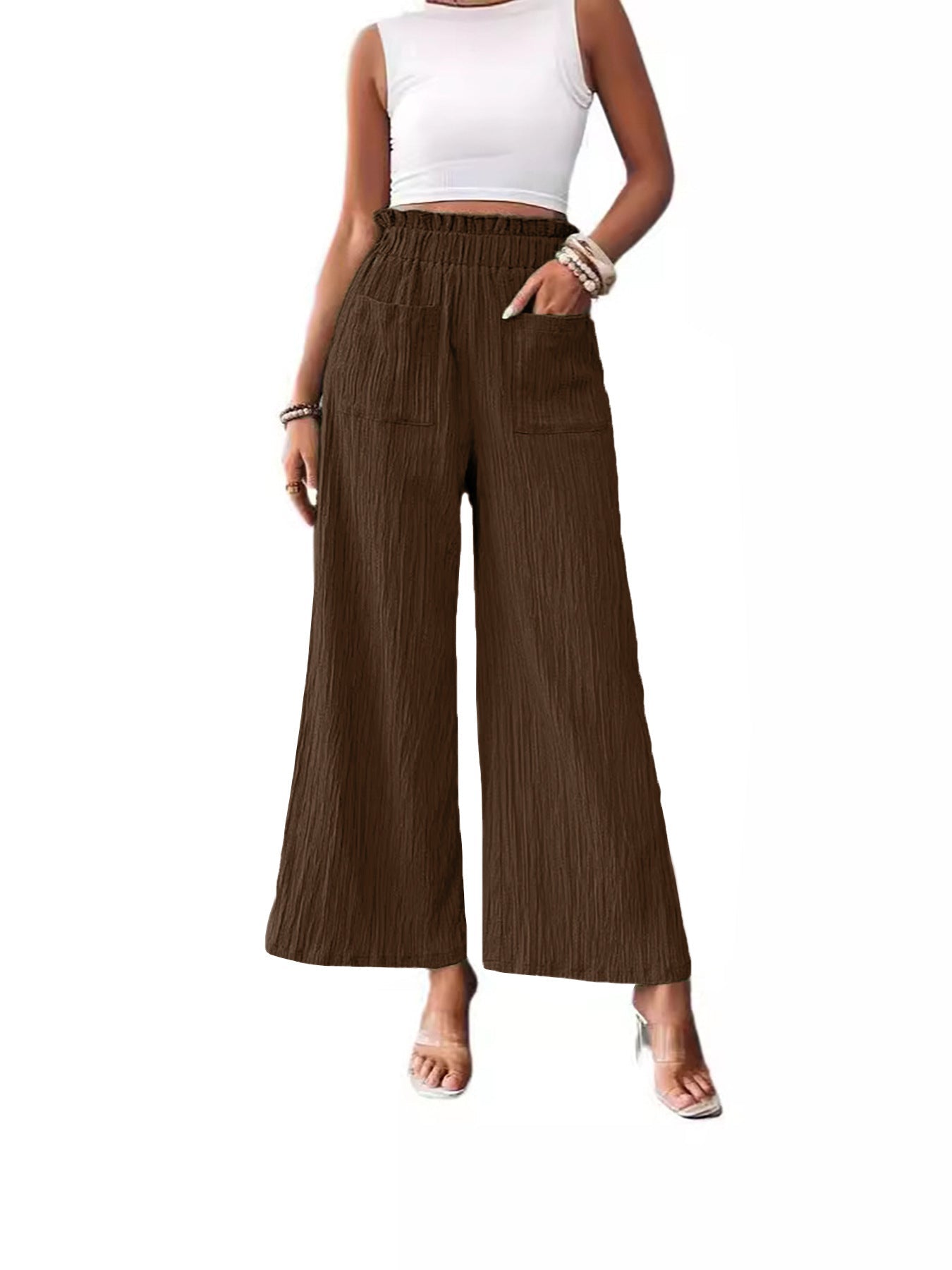 Casual Loose-fitting Wide-leg Slim-fit Trousers Limorista