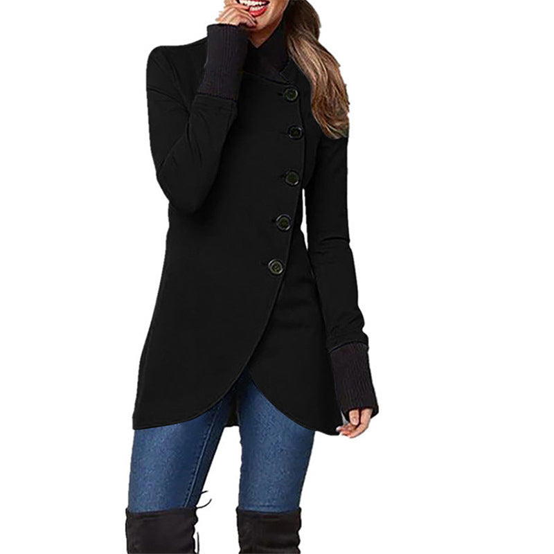 Single-breasted Panelled Hem Slit Long-sleeved Jacket Limorista