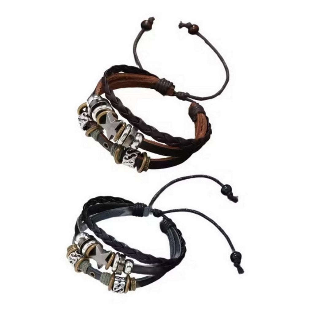 Personalized Beaded Five-pointed Star Leather Bracelet Trendy Simple Limorista