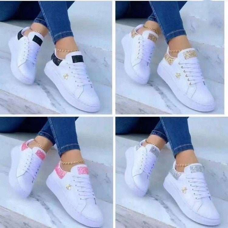 Platform Sneakers Lace-up White Low-top Casual Shoes Limorista