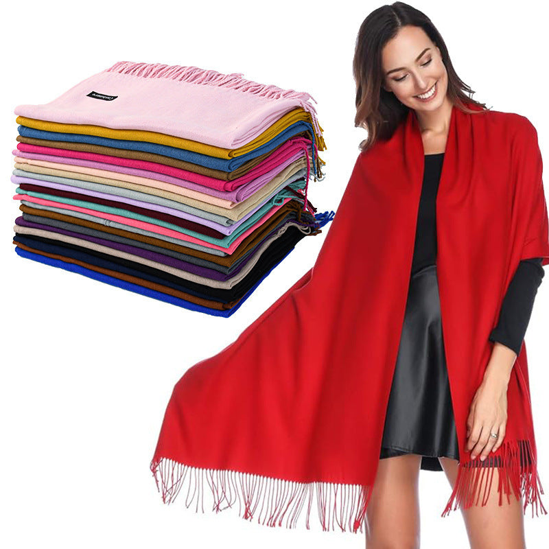 Annual Meeting Warm Cashmere Tassel Scarf Limorista