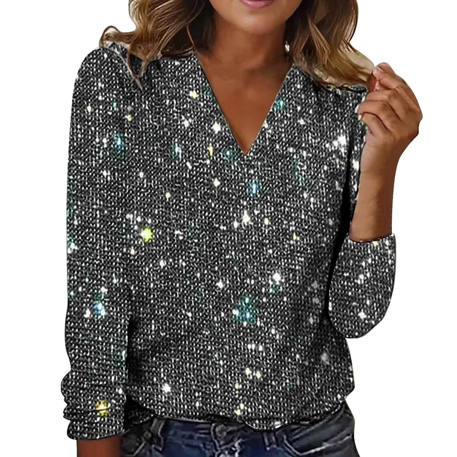 Digital Printed Round Neck Long Sleeved T-shirt For Women Limorista
