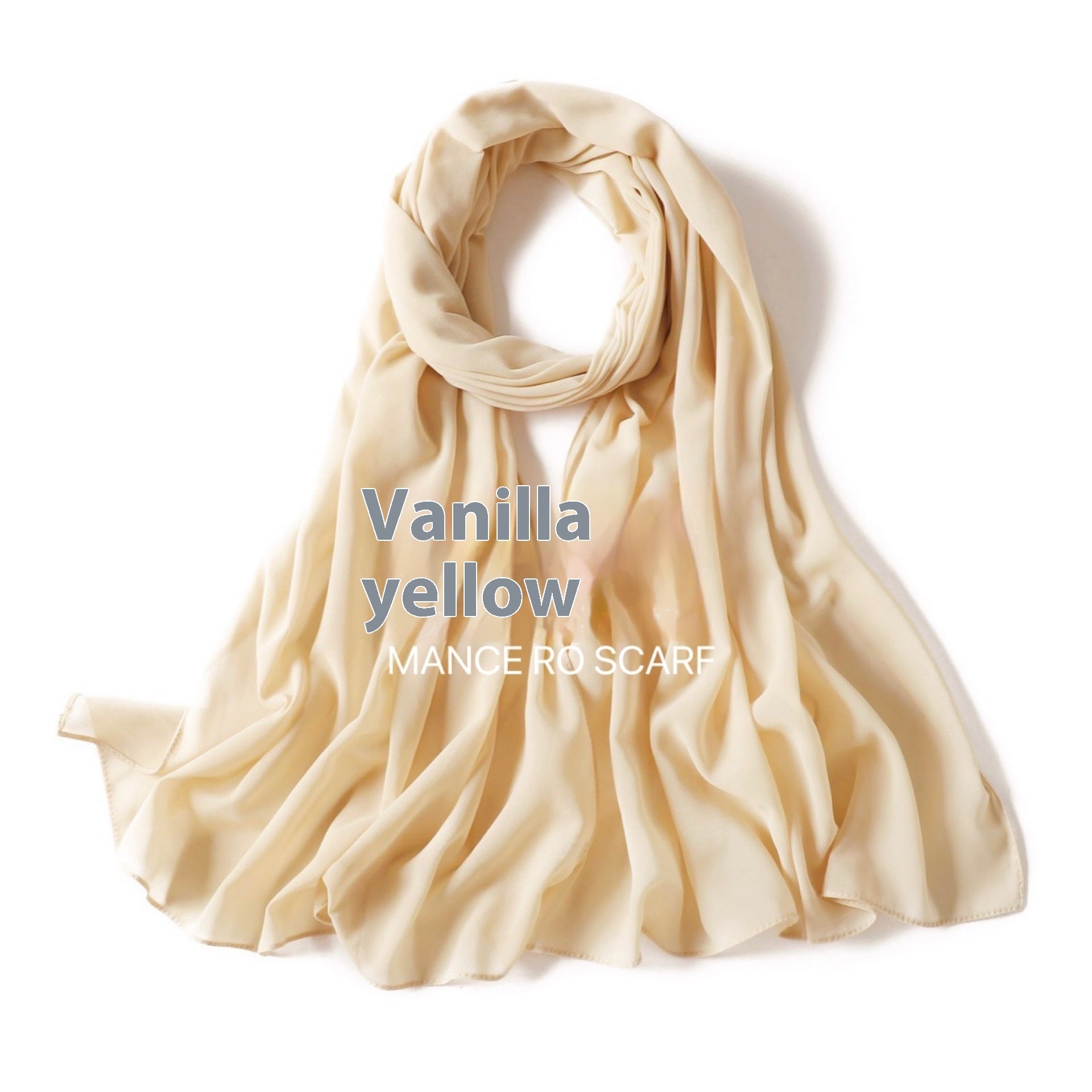 Pure Color Pearl Chiffon Scarf Headcloth Veil Chiffon Scarf Limorista