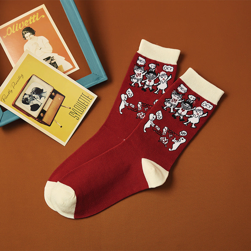 Socks Female Spring And Summer Personality Cartoon Couple Socks Limorista