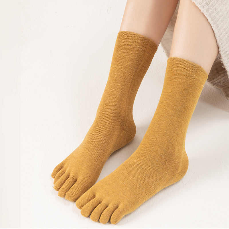 Sweat Absorbing Japanese Solid Five Toe Socks Limorista