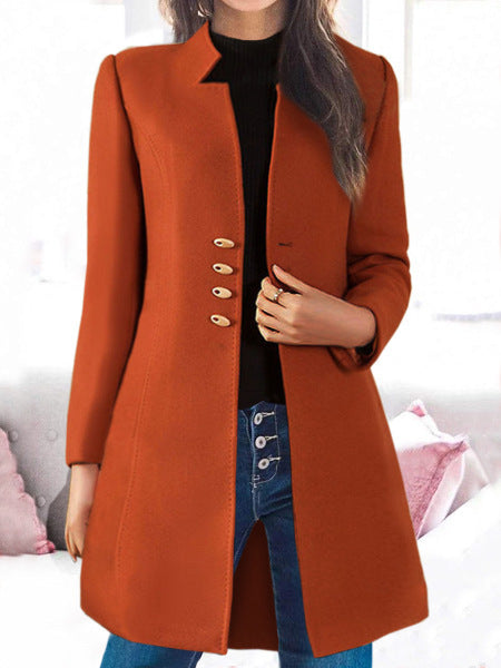 Autumn And Winter Slim Korean Style Solid Color Women&