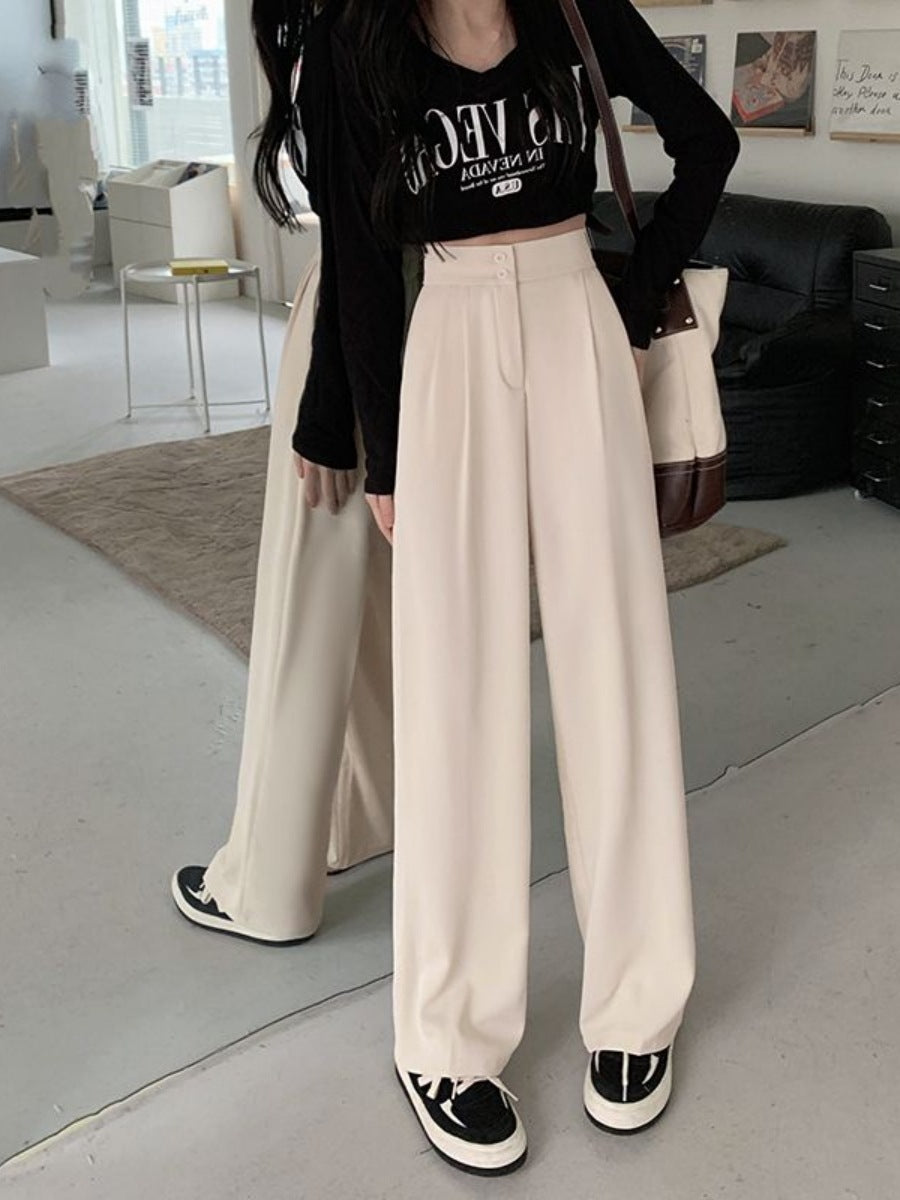 New High Waist Drooping Straight Pear Shapes Pants Limorista