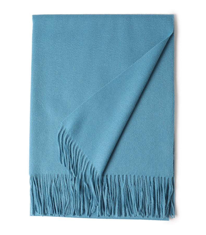 New Solid Color Wool Long Beard Warm Tassel Scarf Thick Limorista