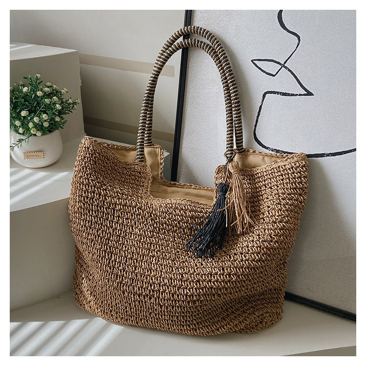 Winter Fashion Straw Casual Tote Bag Limorista