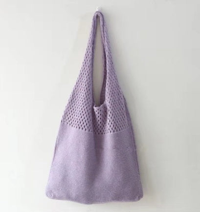Simple Vintage Cutout Knit Tote Bag Limorista