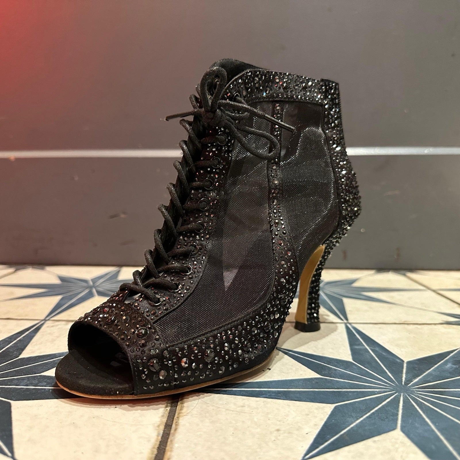 Rhinestone Latin Dance Shoes Adult Women&