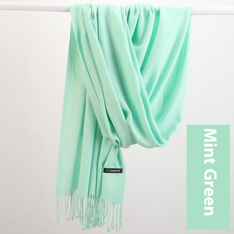 Pure Color Warm Keeping Scarf All-match Cashmere Shawl Limorista
