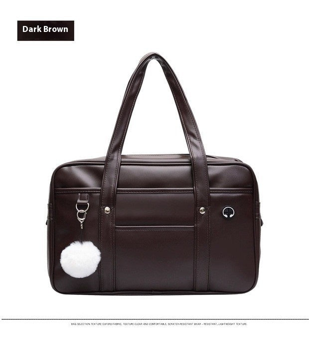One-shoulder Student Commuter PU Uniform School Handbag Limorista
