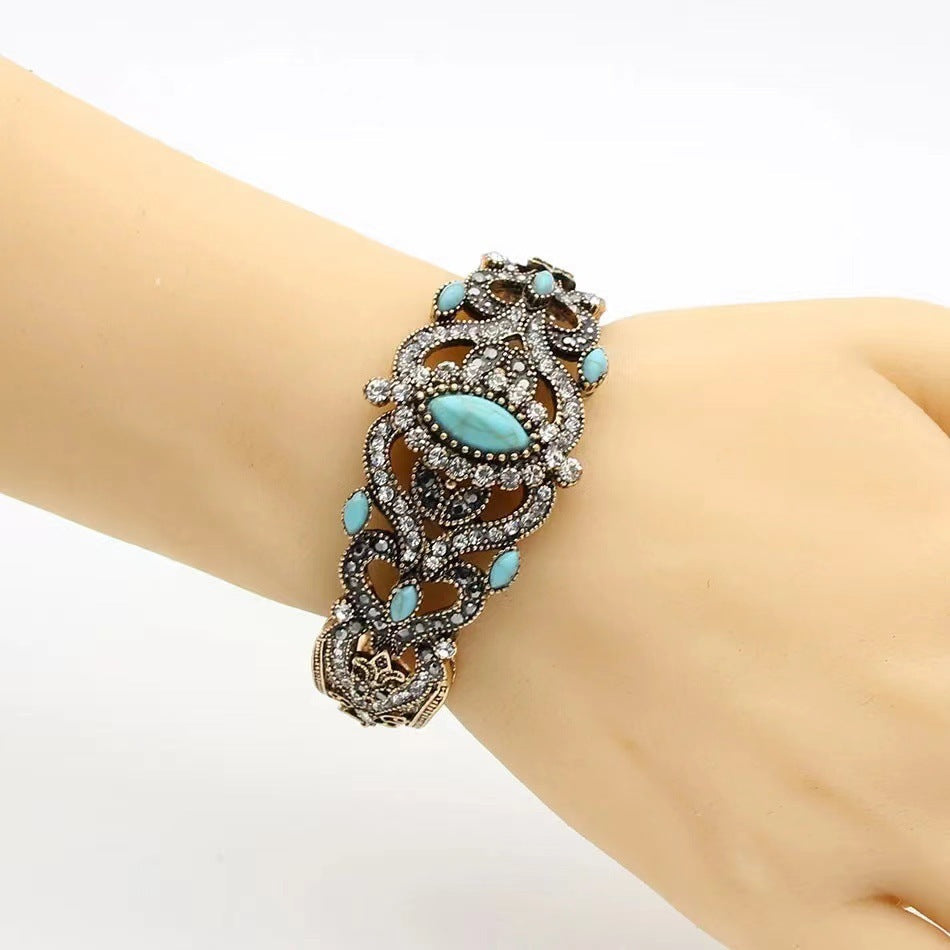 Vintage Bracelet Alloy Fashion Gray And Lake Blue Limorista
