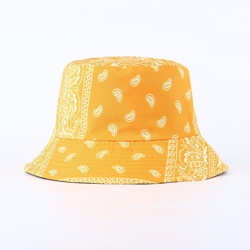 Cashew Full Print Double-sided Fisherman Outdoor Sunshade Sports And Leisure Basin Hat Limorista
