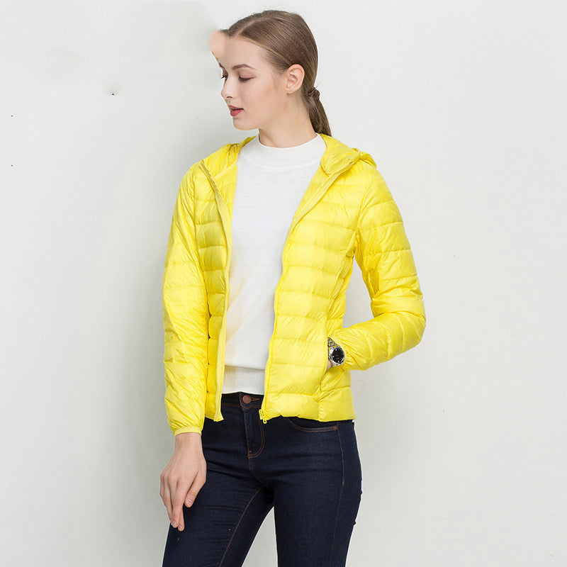 Lightweight Down Jacket Women Short Hooded Super Lightweight Limorista