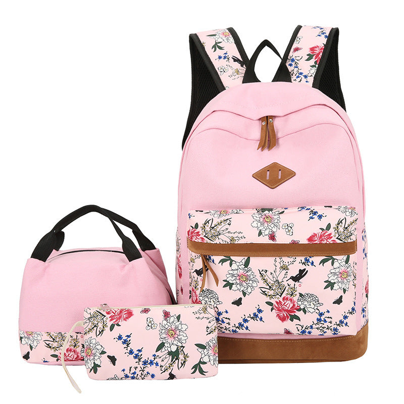 Casual Backpack Three-piece Large Capacity Student Schoolbag Japanese Style Limorista