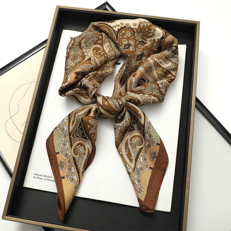 Artificial Silk Striped High-grade Korean Style Stylish Beach Arm Bag Silk Scarf Limorista