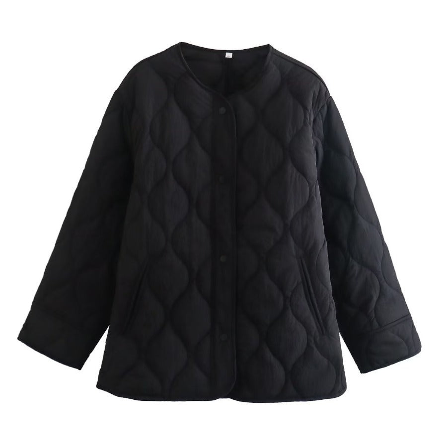 Single-breasted Mid-length Loose Cotton Coat Limorista