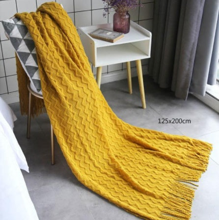 Sofa Blanket Air Conditioning Blanket Three-dimensional Water Wave Monochrome Double Wave Limorista