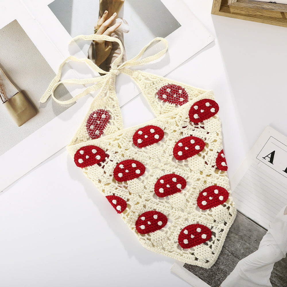 Girl Checker Crochet Triangle Scarf Headband Knitted Flower Limorista