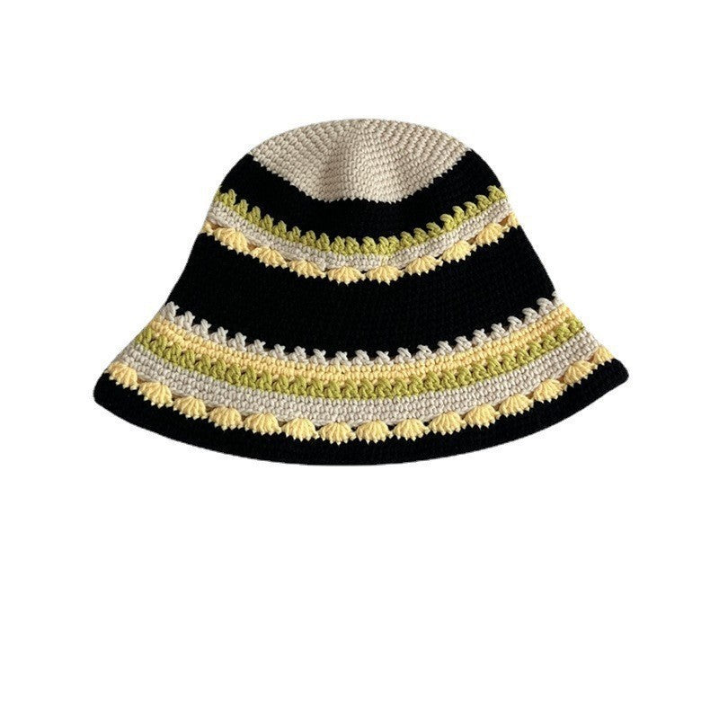 Japanese-style Retro Hollow Flower Handmade Knitted Bucket Hat Women Limorista