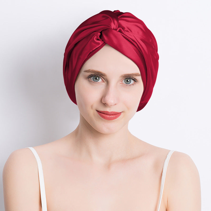 Seamless Silk Double-layer Cross Nightcap Limorista