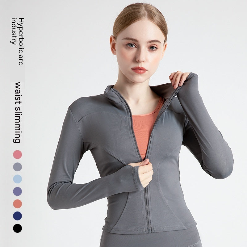 Limorista - Outer Wear Long Sleeve Quick-drying Skinny Yoga Clothes Slim Fit Slimming Fitness Running Yoga Sports Jacket