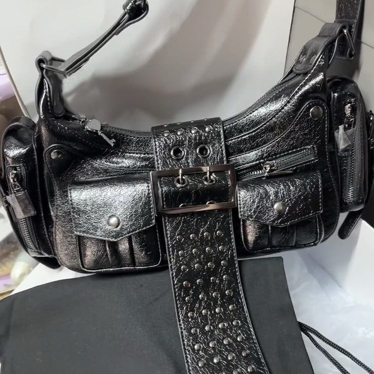 Fashion Hot Girl Motorcycle Rivet Bag Female Limorista