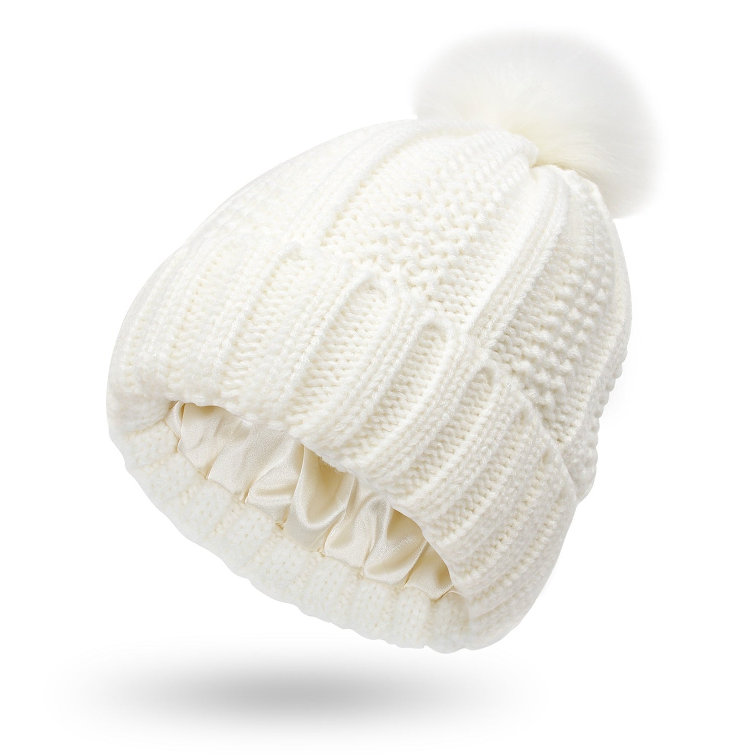 Woolen Cap Knitted Protection Hairstyle Silky Stretch Satin Knitted Hat Limorista