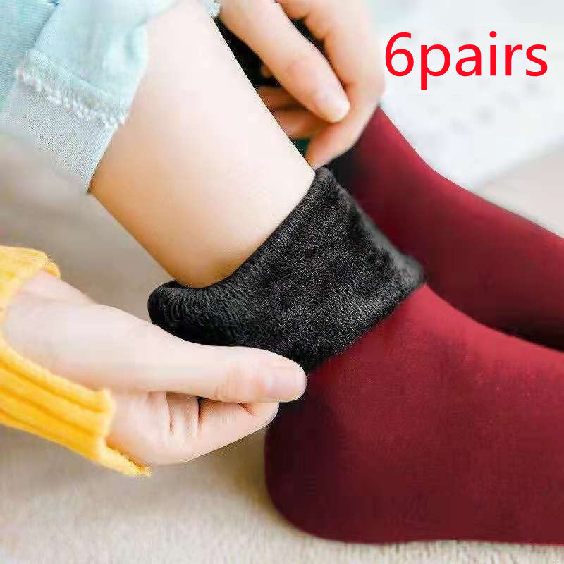 Winter Plush Thickened Mid Height Warm Snow Socks Limorista