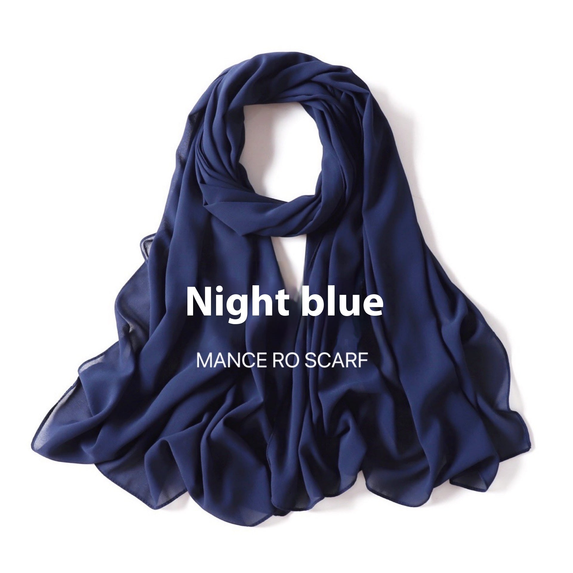 Pure Color Pearl Chiffon Scarf Headcloth Veil Chiffon Scarf Limorista