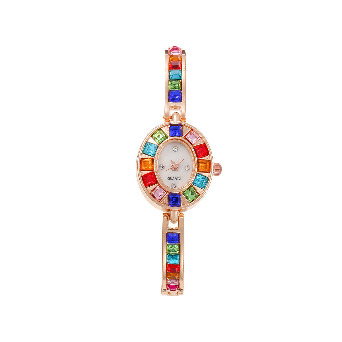 Fashion Small Oval Colorful Crystals Watch Limorista