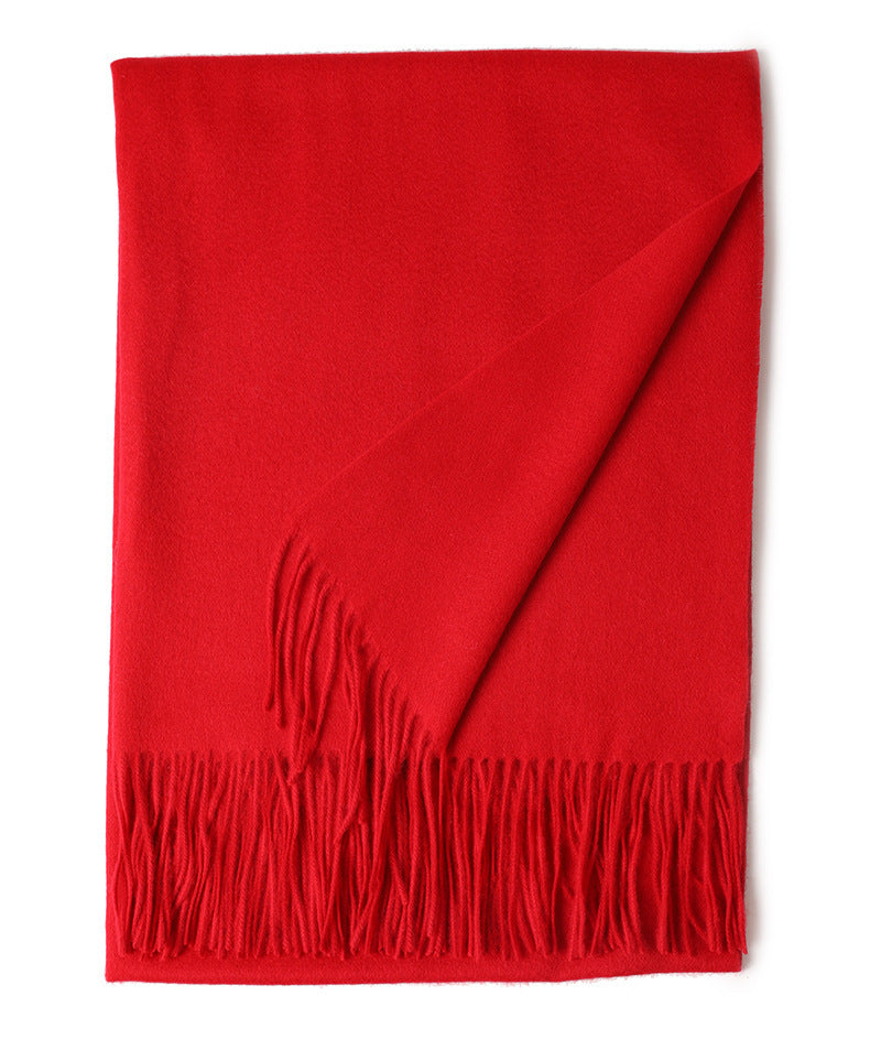 New Solid Color Wool Long Beard Warm Tassel Scarf Thick Limorista