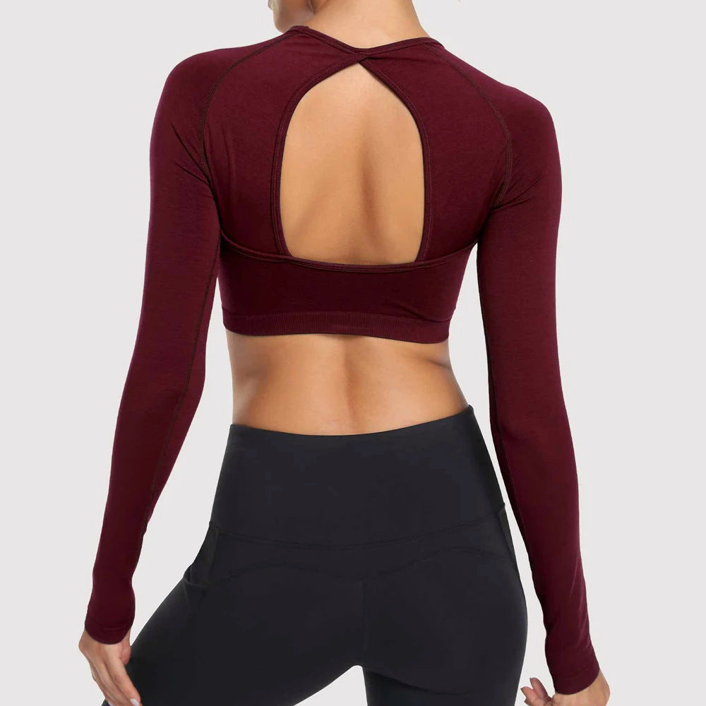 European And American Slim Fit Long Sleeve Yoga Wear Outdoor Quick-drying Top Limorista