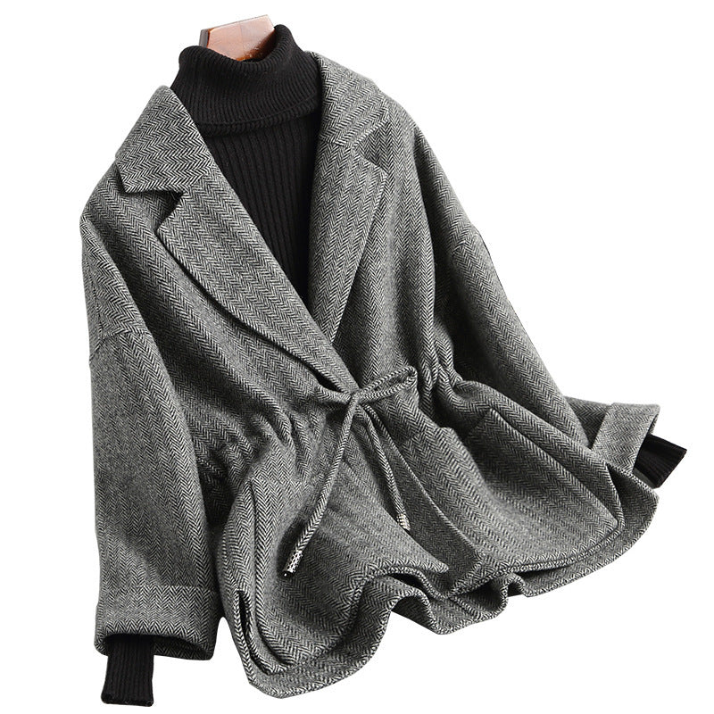 Short Woolen Coat Double-sided Wool Overcoat Limorista