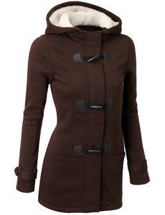 Women Warm Hooded Wool Double Button Coat Limorista