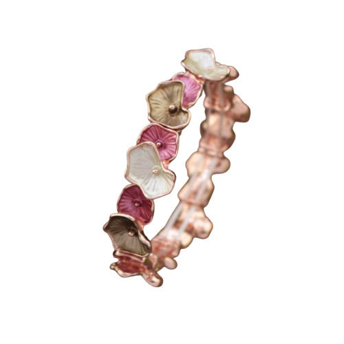 Colorful And Irregular Lotus Leaf Alloy Elastic Bracelet Limorista