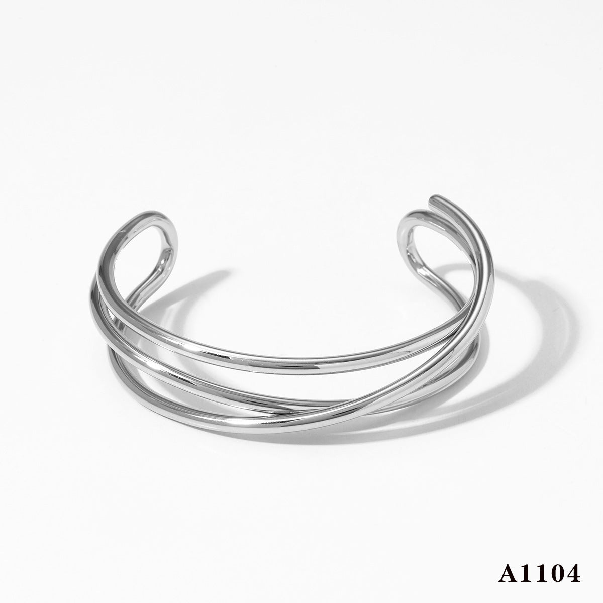 Metal Line Open-ended Bracelet Stainless Steel Irregular Limorista