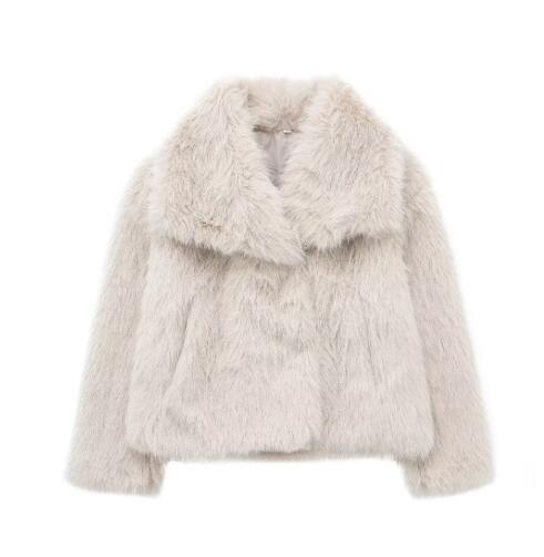 Winter Plush Coat Fashion Thicken Lapel Outwear Casual Long Sleeve Tops Womens Clothing Limorista