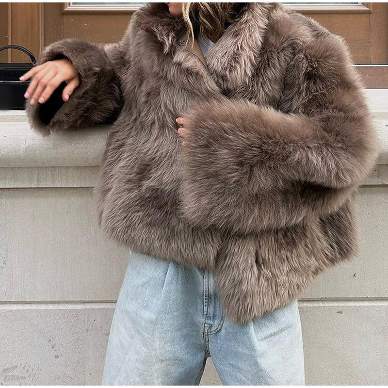 Plush Fur Coat Fashion Casual And Comfortable Eye-catching Warm Limorista