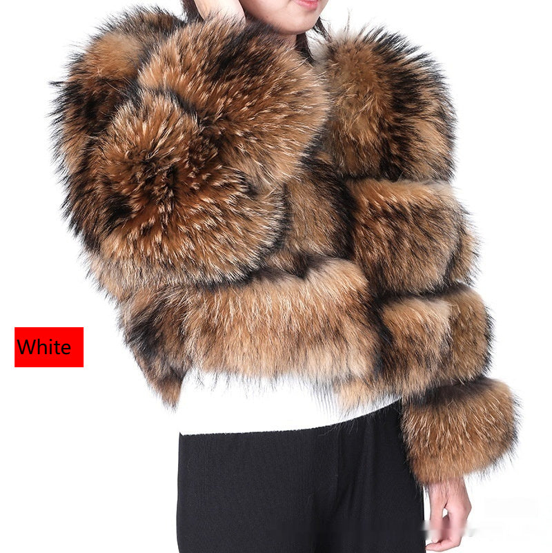 Warm Short Raccoon Fur Women&