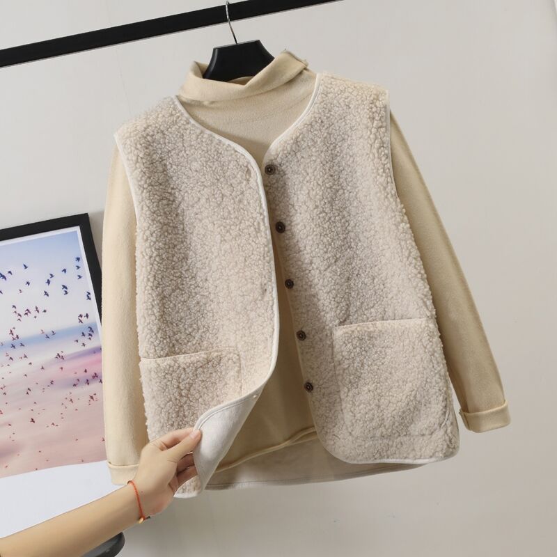 Autumn And Winter Versatile Outerwear Plush Vest Limorista